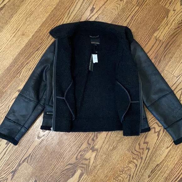 Banana Republic Black Faux Shearling Leather coat - Picture 6 of 8